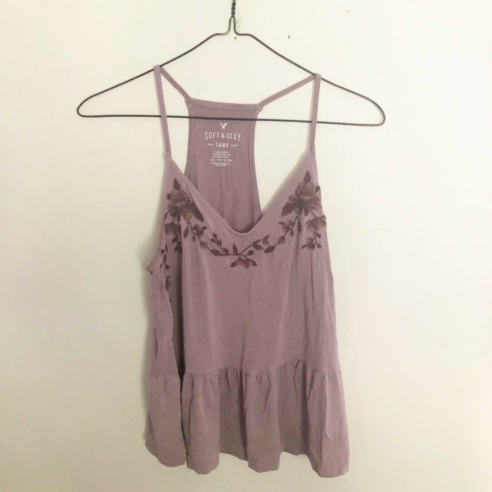 AEO  Soft & Sexy Embroidered Floral tank